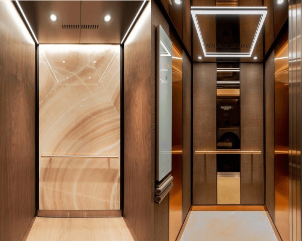 Thành phần nội thất trong cabin thang máy