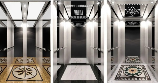 Thang máy cabin bọc da và cabin hoa văn cao cấp