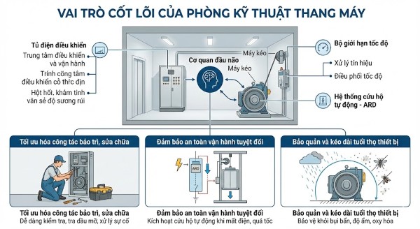 Vai trò cốt lõi của phòng kỹ thuật thang máy Vai trò cốt lõi của phòng kỹ thuật thang máy