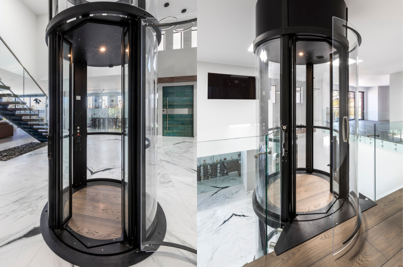 Thang máy tròn cáp kéo (MRL)