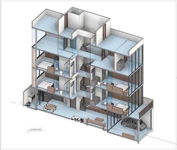 Bảng vẽ bố trí mặt bằng theo tầng cho nhà 4x13m Bảng vẽ bố trí mặt bằng theo tầng cho nhà 4x13m