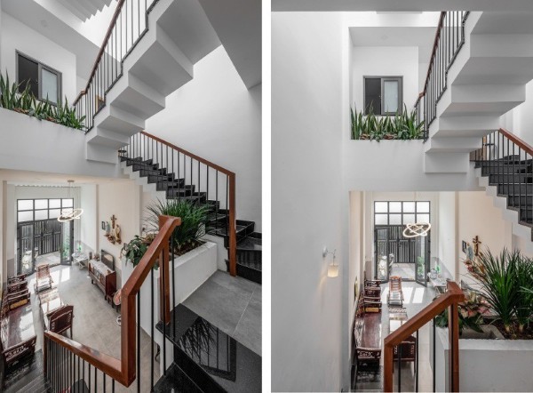 Thiết kế nhà 4x13m thang máy kiểu lệch tầng thông thoáng Thiết kế nhà 4x13m thang máy kiểu lệch tầng thông thoáng