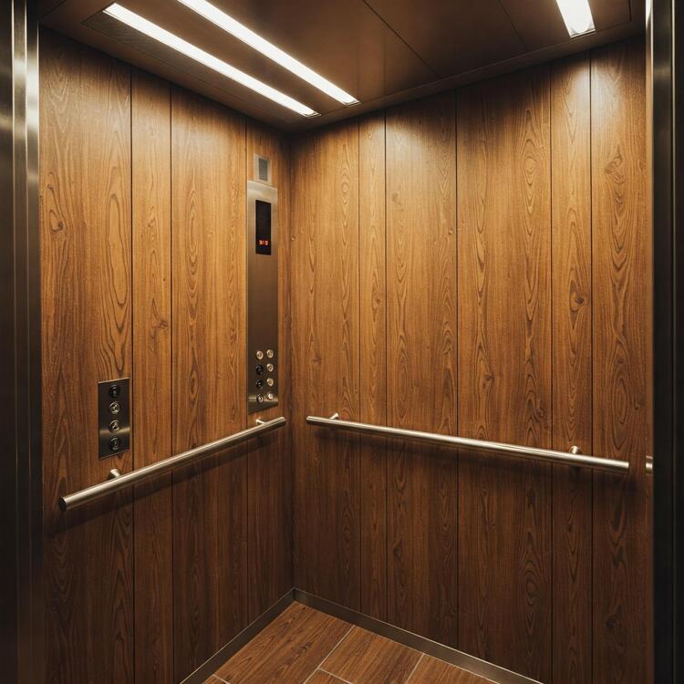 Thang máy sử dụng vật liệu giả gỗ chịu nước Thang máy sử dụng vật liệu giả gỗ chịu nước
