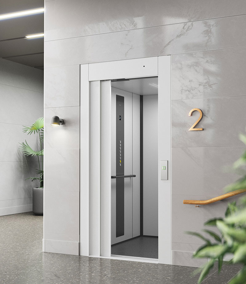 Mẫu cửa thang máy màu trắng tinh tế Mẫu cửa thang máy màu trắng tinh tế