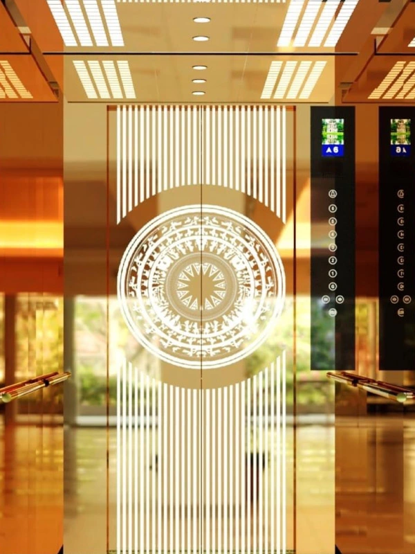 Mẫu cửa thang máy họa tiết nghệ thuật độc đáo Mẫu cửa thang máy họa tiết nghệ thuật độc đáo