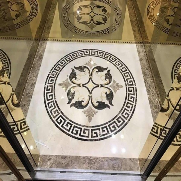 Sàn thang máy đá hoa văn