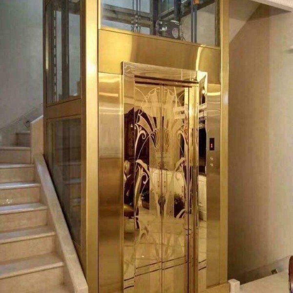 Mẫu thang máy inox gương cao cấp