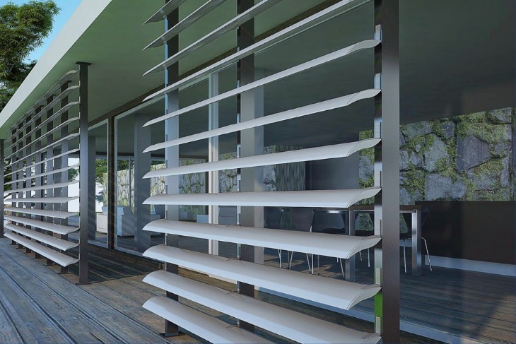 Mặt tiền kính kết hợp lam chắn nắng Mặt tiền kính kết hợp lam chắn nắng