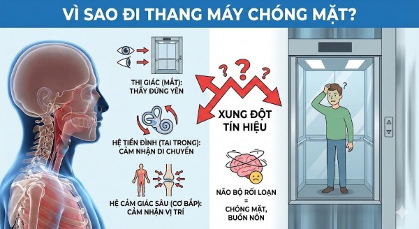 Lý do khiến bạn dễ bị chóng mặt mỗi khi đi thang máy Lý do khiến bạn dễ bị chóng mặt mỗi khi đi thang máy