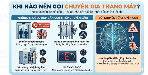 Khi nào nên gọi chuyên gia thang máy? Khi nào nên gọi chuyên gia thang máy?