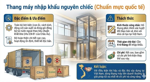 Thang máy nhập khẩu nguyên chiếc (Chuẩn mực quốc tế) Thang máy nhập khẩu nguyên chiếc (Chuẩn mực quốc tế)