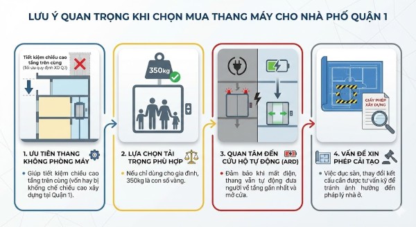 Lưu ý quan trọng khi chọn mua thang máy cho nhà phố Quận 1 Lưu ý quan trọng khi chọn mua thang máy cho nhà phố Quận 1