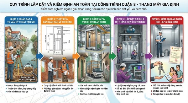 Quy trình lắp đặt và kiểm định an toàn tại công trình Quận 8 Quy trình lắp đặt và kiểm định an toàn tại công trình Quận 8