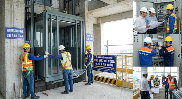 Quy trình thi công và lưu ý kỹ thuật an toàn khi lắp đặt thang máy Nghệ An