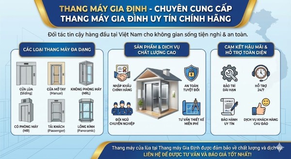 Thang máy Gia Định - Đơn vị chuyên cung cấp và lắp đặt thang máy gia đình hàng đầu tại Việt Nam