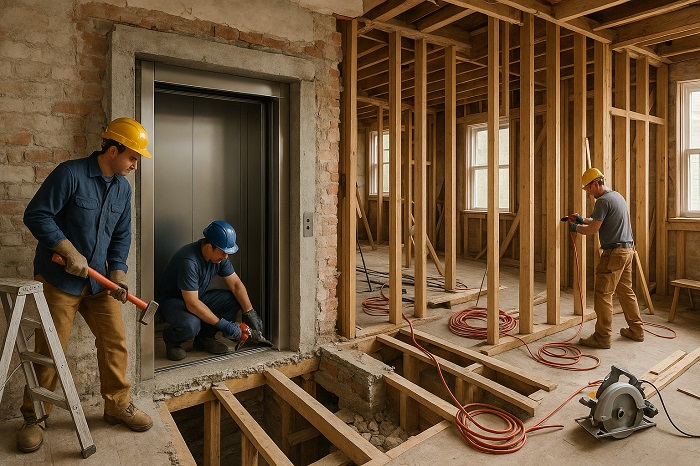 Thang máy mini cho nhà cải tạo tại Tân Phú