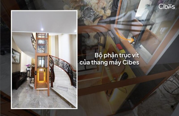 Thang máy gia đình Cibes nổi bật với công nghệ trục vít đặc trưng
