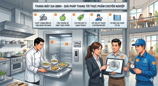 Một số ưu điểm nổi bật khi lắp đặt thang tời 100kg tại Thang Máy Gia Định