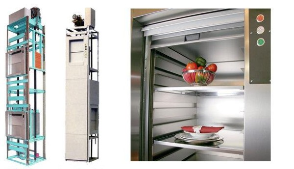 Cấu tạo của thang máy tải thực phẩm 50kg