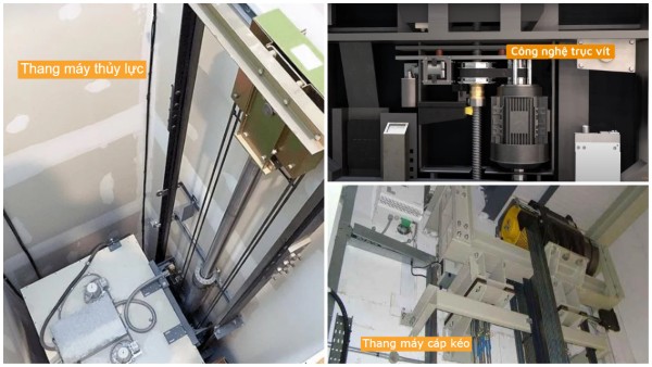 Các loại thang máy gia đình được phân loại theo công nghệ vận hành