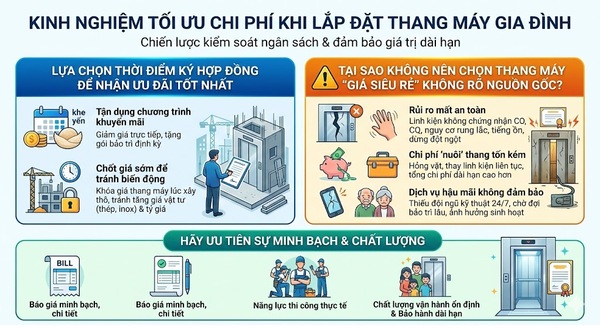 Kinh nghiệm tối ưu chi phí khi lắp đặt thang máy gia đình Kinh nghiệm tối ưu chi phí khi lắp đặt thang máy gia đình