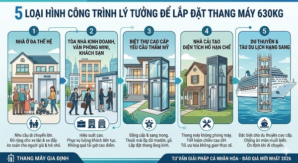5 Loại hình công trình lý tưởng để lắp đặt thang máy 630kg 5 Loại hình công trình lý tưởng để lắp đặt thang máy 630kg