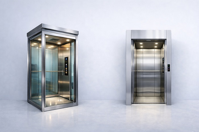 Giá thang máy kính gia đình cao hơn so với thang máy inox